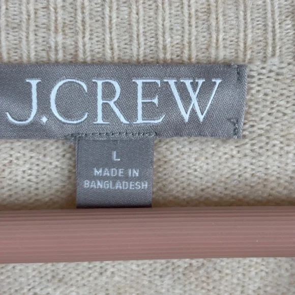 J Crew Rollneck Sweater L Supersoft Yarn Beige Wool Alpaca Classic Minimalist - Picture 6 of 10